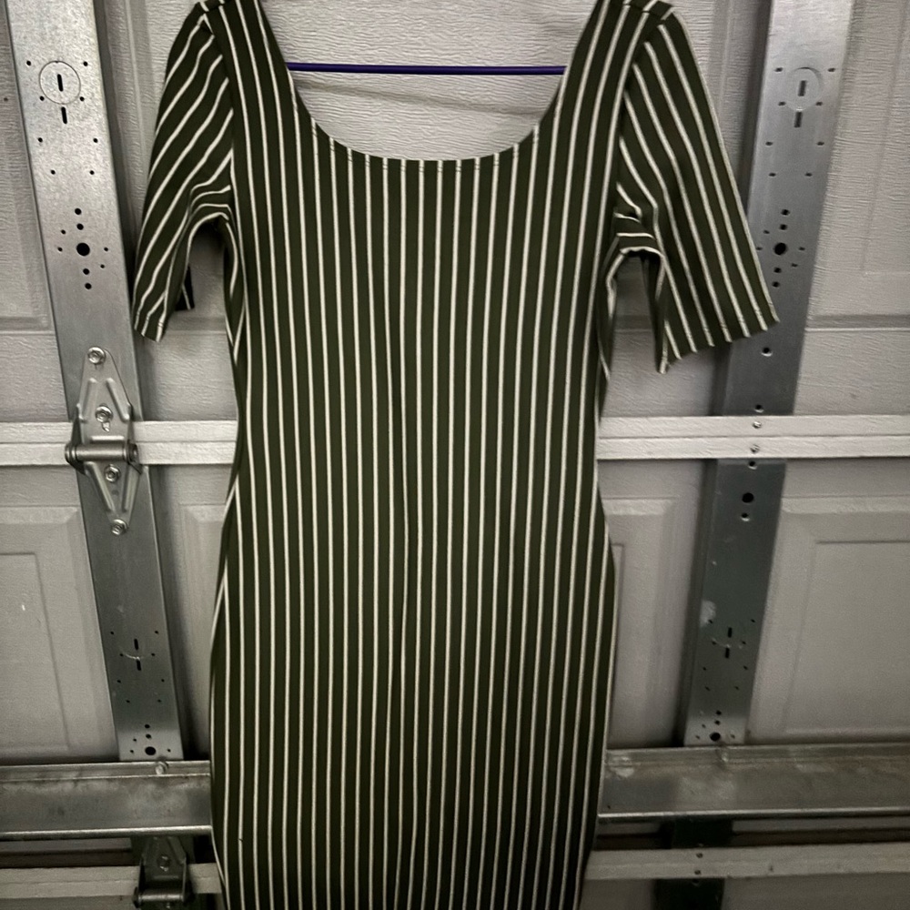 Striped Green Dress (NWOT)